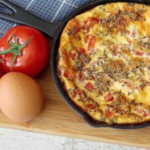 Caprese omelet uit de oven (low FODMAP, glutenvrij en lactosevrij)